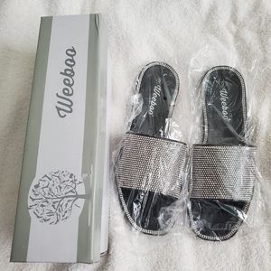 Ladies Rhinestone Jelly Sandals/Slides